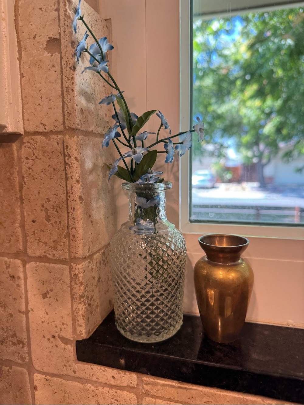 Clear Textured Glass Vase - Vintage Avon Decanter (no lid)